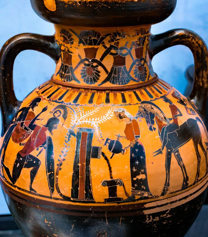 Timiades Painter - Abv 95 4 - Achilles Waylaying Polyxena And Troilos - Eight Hoplites - München As 1436 - 