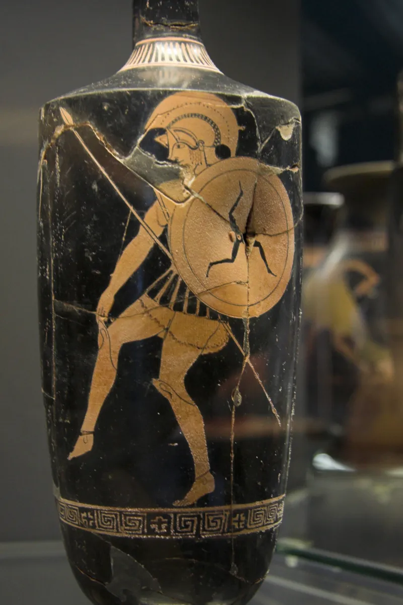 Red Figure Lekythos, 470 Bc, Warrior, Am Syracuse, 
