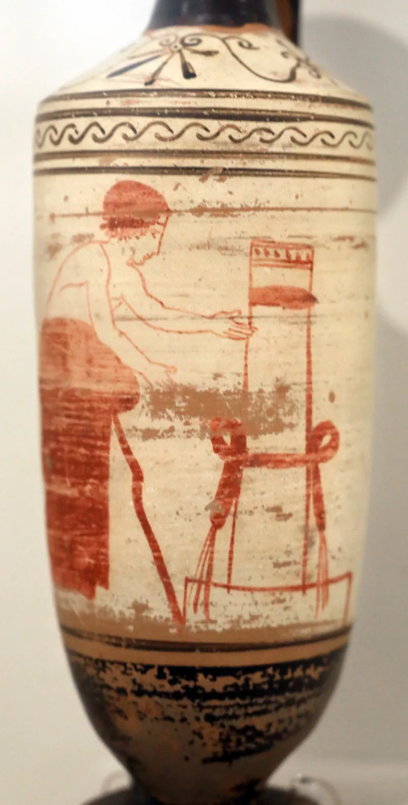Periodo Classico Maturo, Lekythos Attico A Sfondo Bianco Con Uomo Presso Una Tomba, Da Eretria, Pittore Della Torcia, 450-425 Ac 11730, 