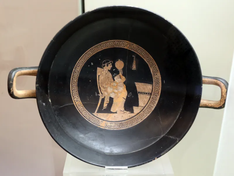 Pittore Di Triptolemos, Kylix Attica Con Donna Che Si Specchia, 450 
