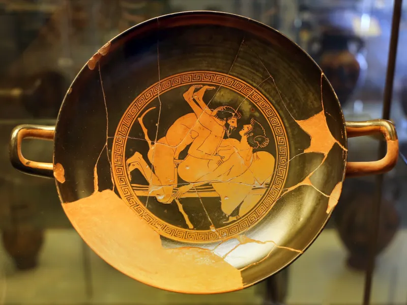Pittore Di Triptolemos, Kylix Attica Con Scena Erotica Con Etera, 500-480 Ac 
