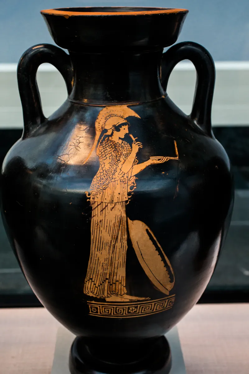 Triptolemos Painter Arv 362 14 Athena Writing - Athlete With Spear 