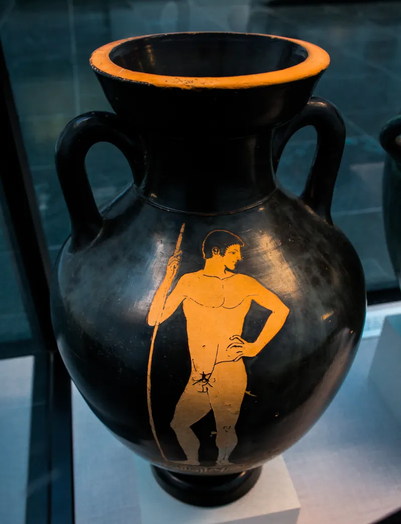 Triptolemos Painter Arv 362 14 Athena Writing - Athlete With Spear 