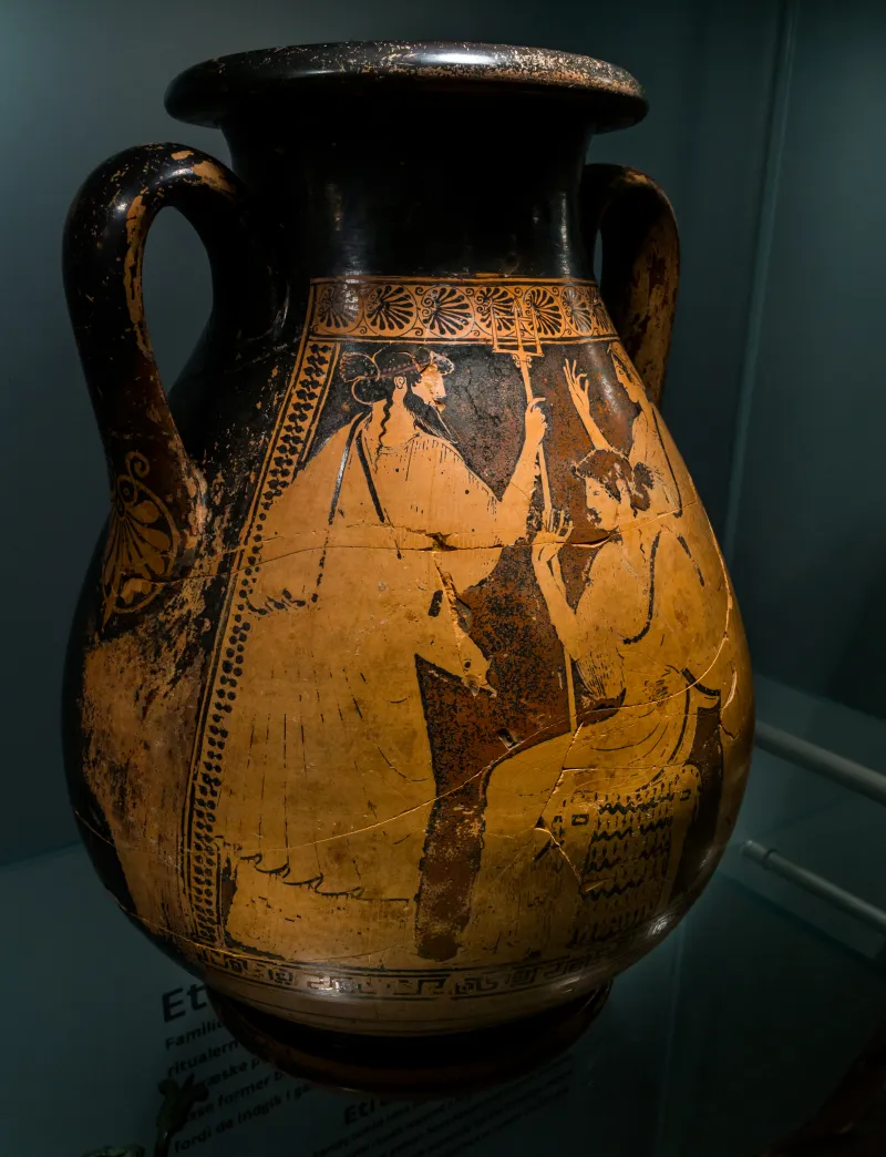 Triptolemos Painter Arv 362 19 Triptolemos With Demeter And Persephone - Theseus With Poseidon And Goddess 