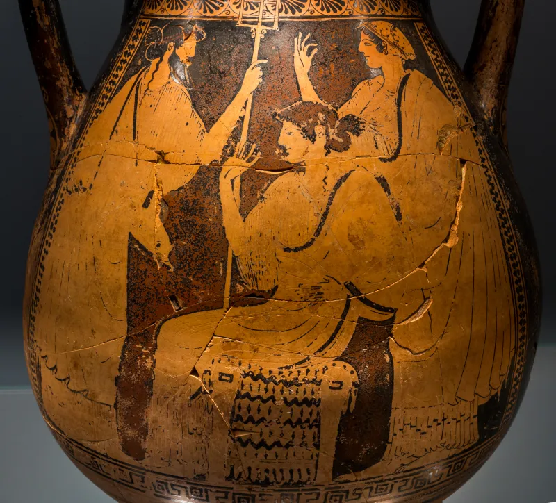Triptolemos Painter Arv 362 19 Triptolemos With Demeter And Persephone - Theseus With Poseidon And Goddess 