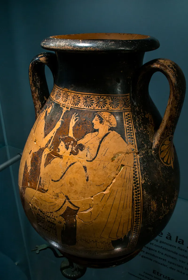 Triptolemos Painter Arv 362 19 Triptolemos With Demeter And Persephone - Theseus With Poseidon And Goddess 