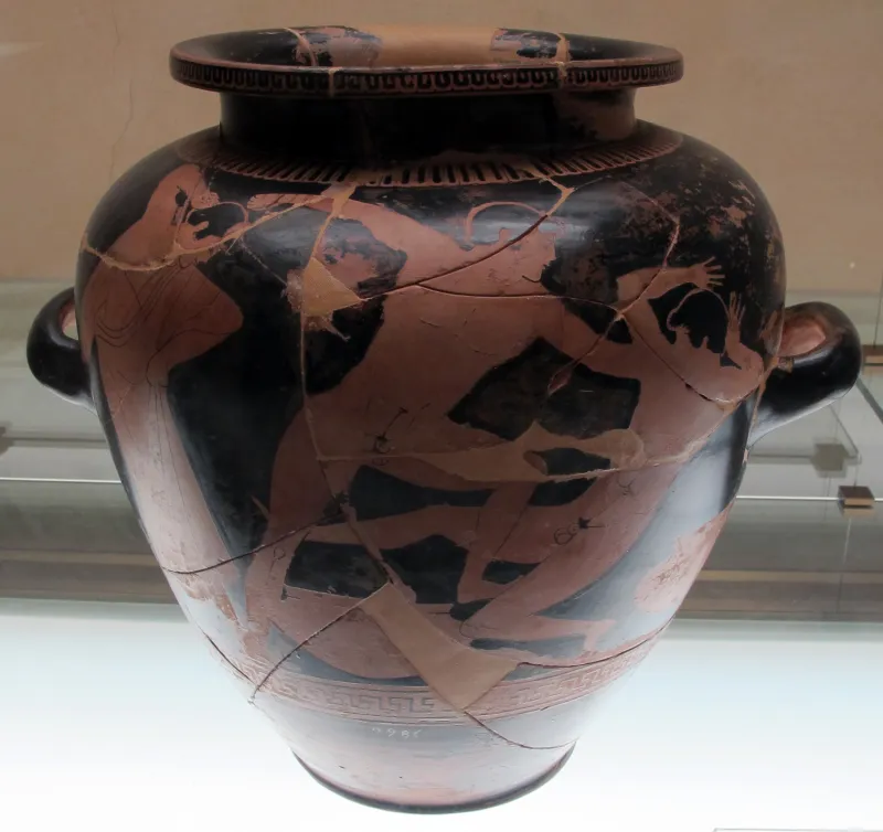 Pittore Di Troilos, Stamnos Con Lottatori E Fanciulle Al Bagno, Da Orvieto, 490-480 Ac 