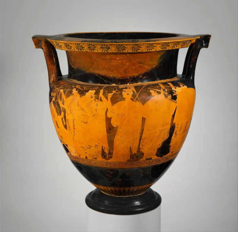 Terracotta Psykter-Column-Krater (Vase For Chilling And Mixing Wine And Water) Met 