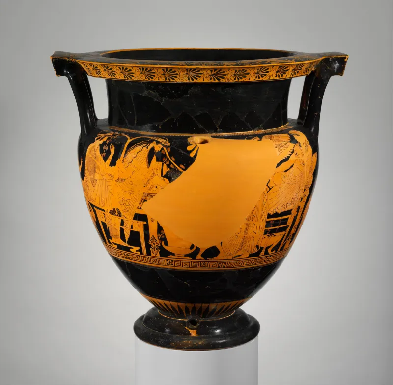 Terracotta Psykter-Column-Krater (Vase For Chilling And Mixing Wine And Water) Met 