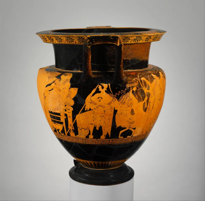 Terracotta Psykter-Column-Krater (Vase For Chilling And Mixing Wine And Water) Met 