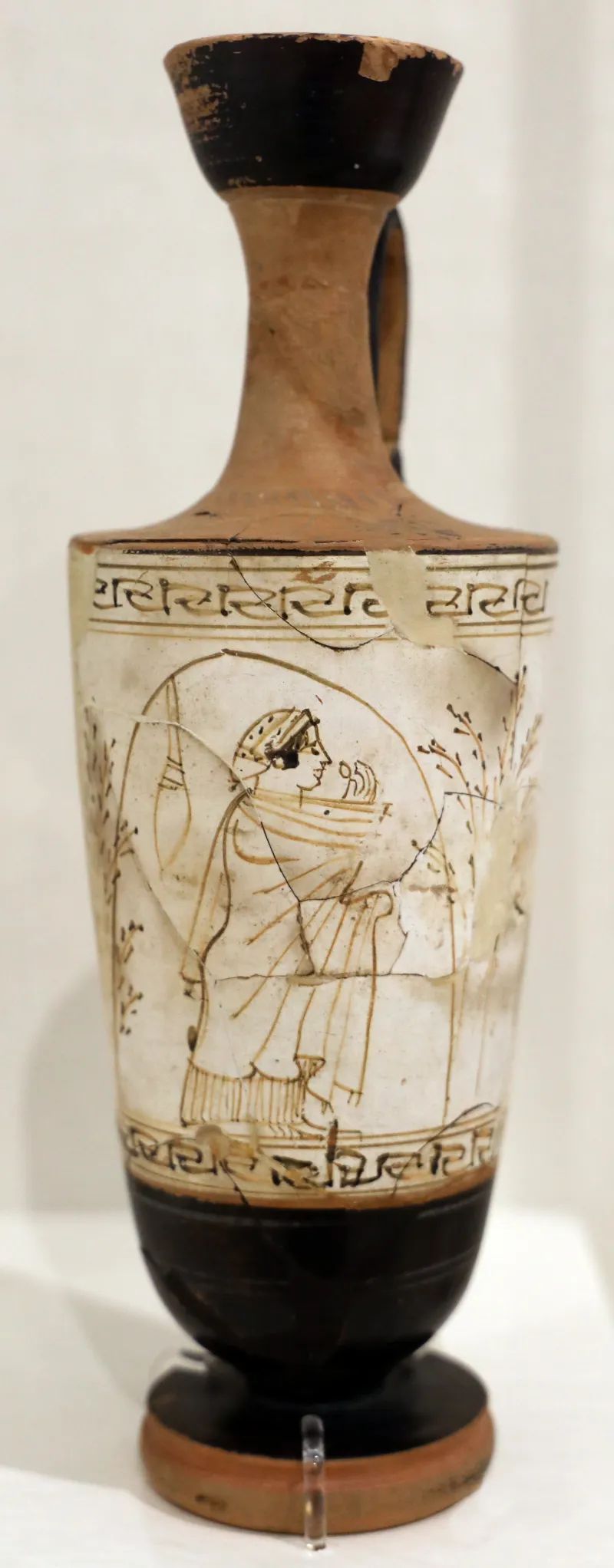 Primo Periodo Classico, Lekythos Attico A Sfondo Bianco Con Donna Davanti A Un Tumulo, Pittore Di Tymbos, 475-470 Ac Ca, 
