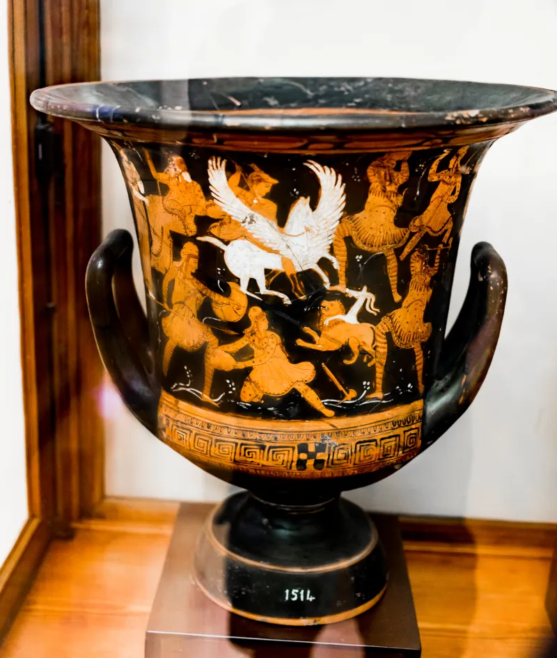 Upsala Painter - Arv 1437 Extra - Bellerophon Fighting The Chimaira And Amazons - Maenad Between Satyrs - Roma Mnevg 1514 - 