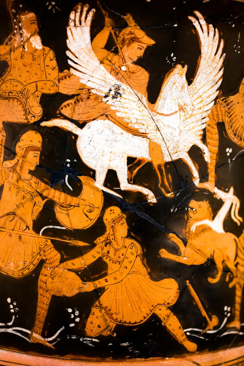 Upsala Painter - Arv 1437 Extra - Bellerophon Fighting The Chimaira And Amazons - Maenad Between Satyrs - Roma Mnevg 1514 - 