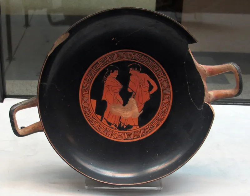 Pittore Di Veio, Kylix Con Uomo E Donna A Colloquio, 475-450 