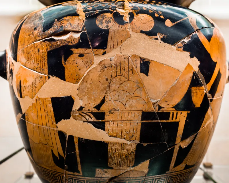 Villa Giulia Painter Arv 621 17 Five Women Celebrating The Lenaia Around A Cult Statue Of Dionysos 