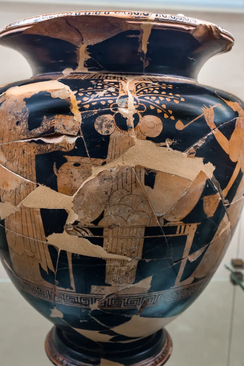 Villa Giulia Painter - Arv 621 37 - Five Women Celebrating The Lenaia Around A Cult Statue Of Dionysos - Firenze Man 4005 - 